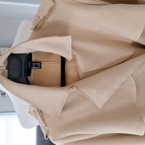 FAUX SUEDE TRENCH COAT  MEDIUM